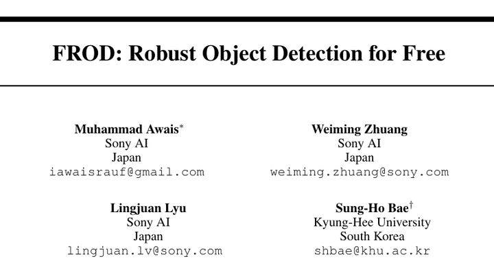目标检测:FROD: Robust Object Detection for Free
