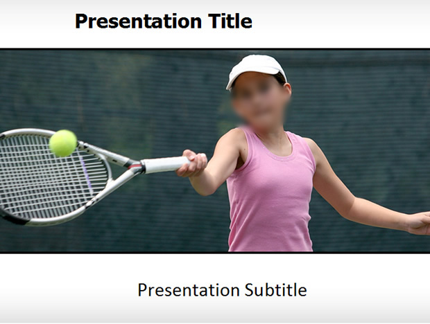 女运动员网球比赛PowerPoint幻灯片模板