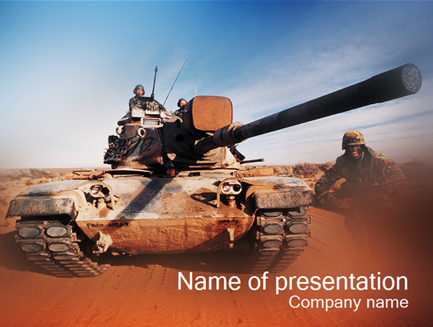 士兵与坦克战争军事主题PowerPoint幻灯片模板