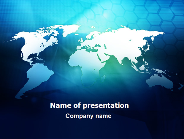 世界地图背景PowerPoint幻灯片模板