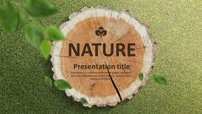 清新自然草地木桩PPT模板。一套非常好看的自然清新幻灯片模板,采用草地、绿叶、木桩、木板等自然元素设计。