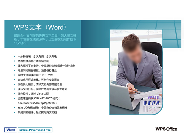 WPS office简洁商务Powerpoint模板 幻灯片演示文档 PPT下载2