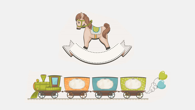 一份可爱卡通风格的PPT模板,采用木马、小火车等玩具为背景元素,非常可爱,适用于幼儿、儿童学前教育。
