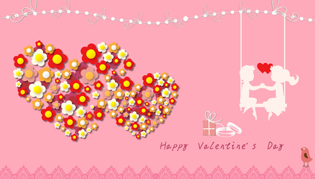 Happy  Valentine&#039;s  Day 2015浪漫情人节动态贺卡ppt模板