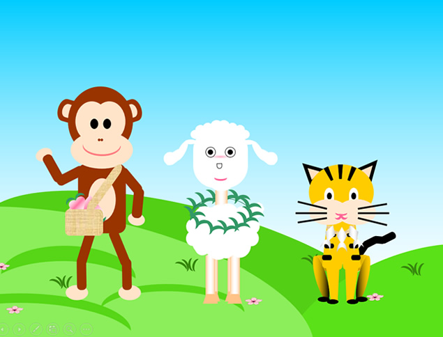 森林赛跑比赛——手绘矢量卡通动物园儿童节ppt模板